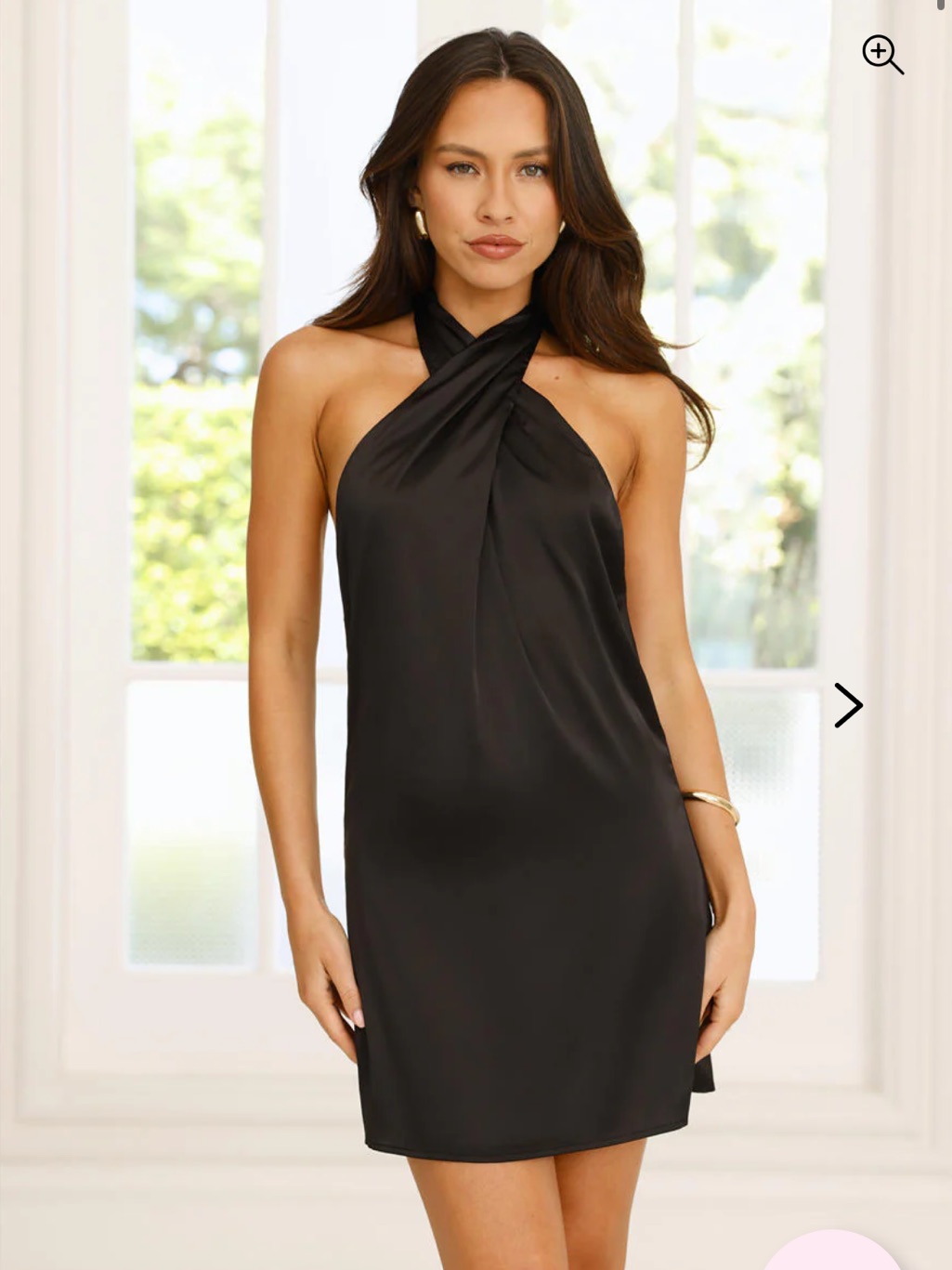 Hello Molly Black Halter Twist Neck Mini Dress